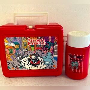 MINT 1987 PEE-WEE HERMAN LUNCH BOX WITH THERMOS. Herman Toys, Inc 1987. Thermos